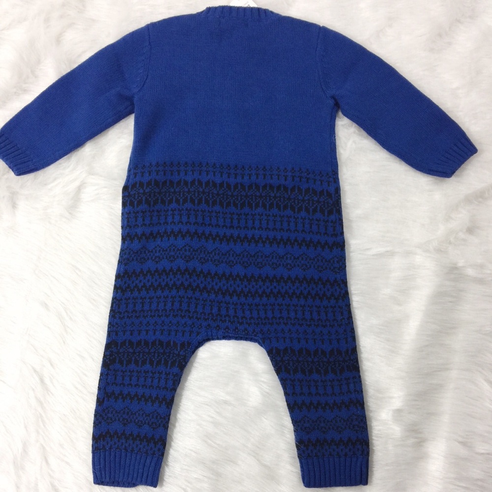 NWT Joe Fresh Baby Boys Bear Sweater Button Romper - Picture 6 of 6